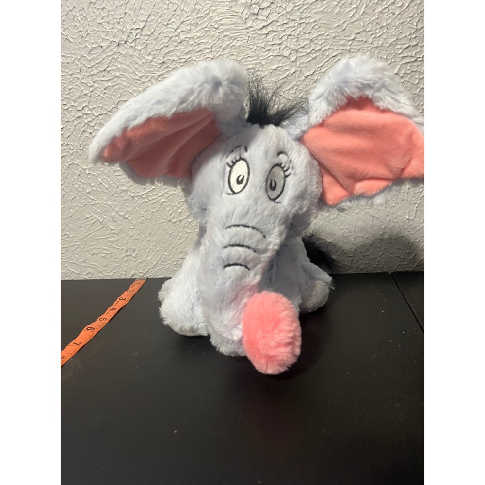 Aurora Dr Seuss Horton Hears a Who Elephant Plush Blue Pink Clover 10 inch